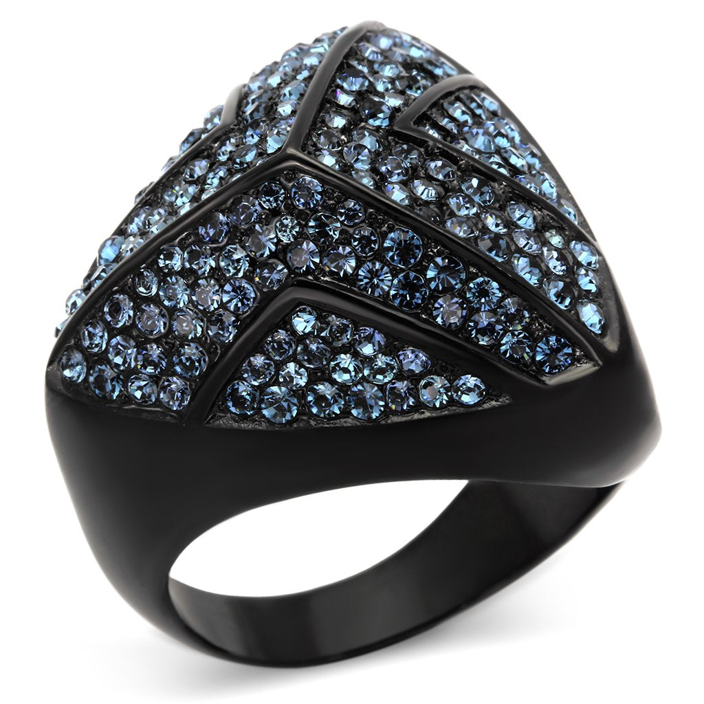 JCE1005 IP Black(Ion Plating) Stainless Steel Ring with Top Grade Crystal  in Montana