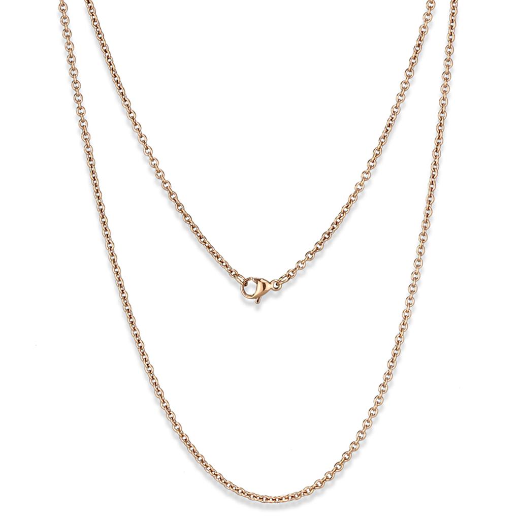 JCE2428R IP Rose Gold(Ion Plating) Stainless Steel Chain with No Stone